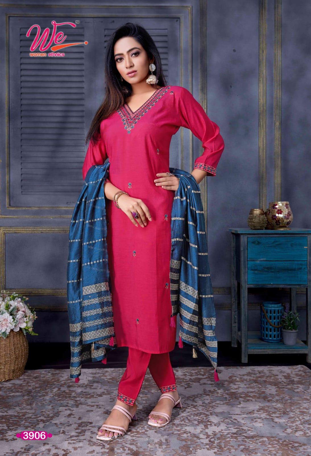 Zia By We Designer Roman Silk Kurti With Bottom Dupatta Catalog
